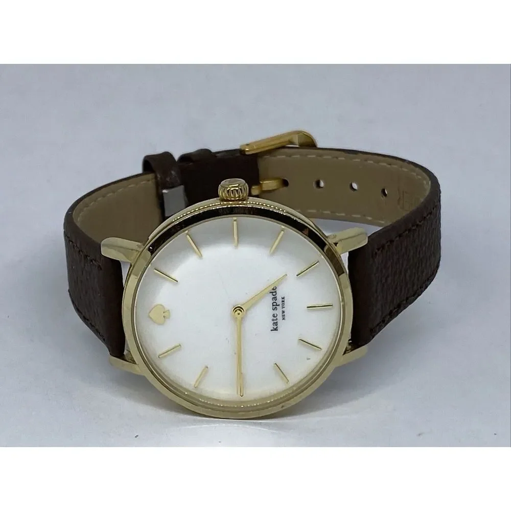 Kate Spade New York 0073 Women Brown Leather White Analog Dial Wrist Watch XX599